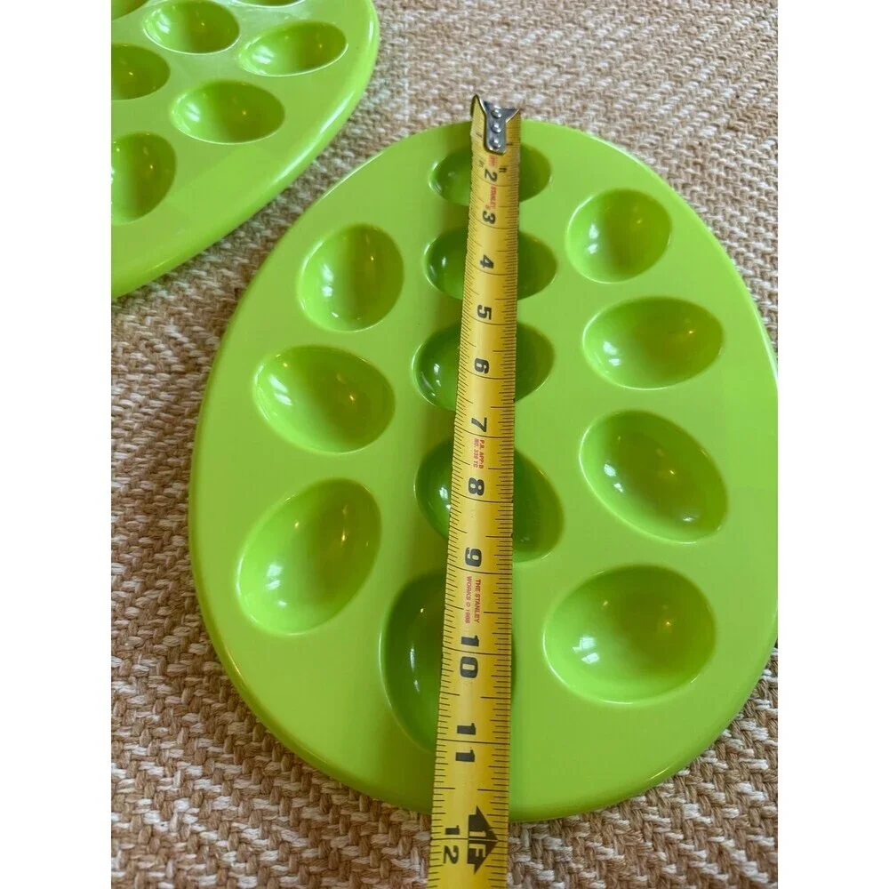 Set of 2 Green Deviled Egg Trays